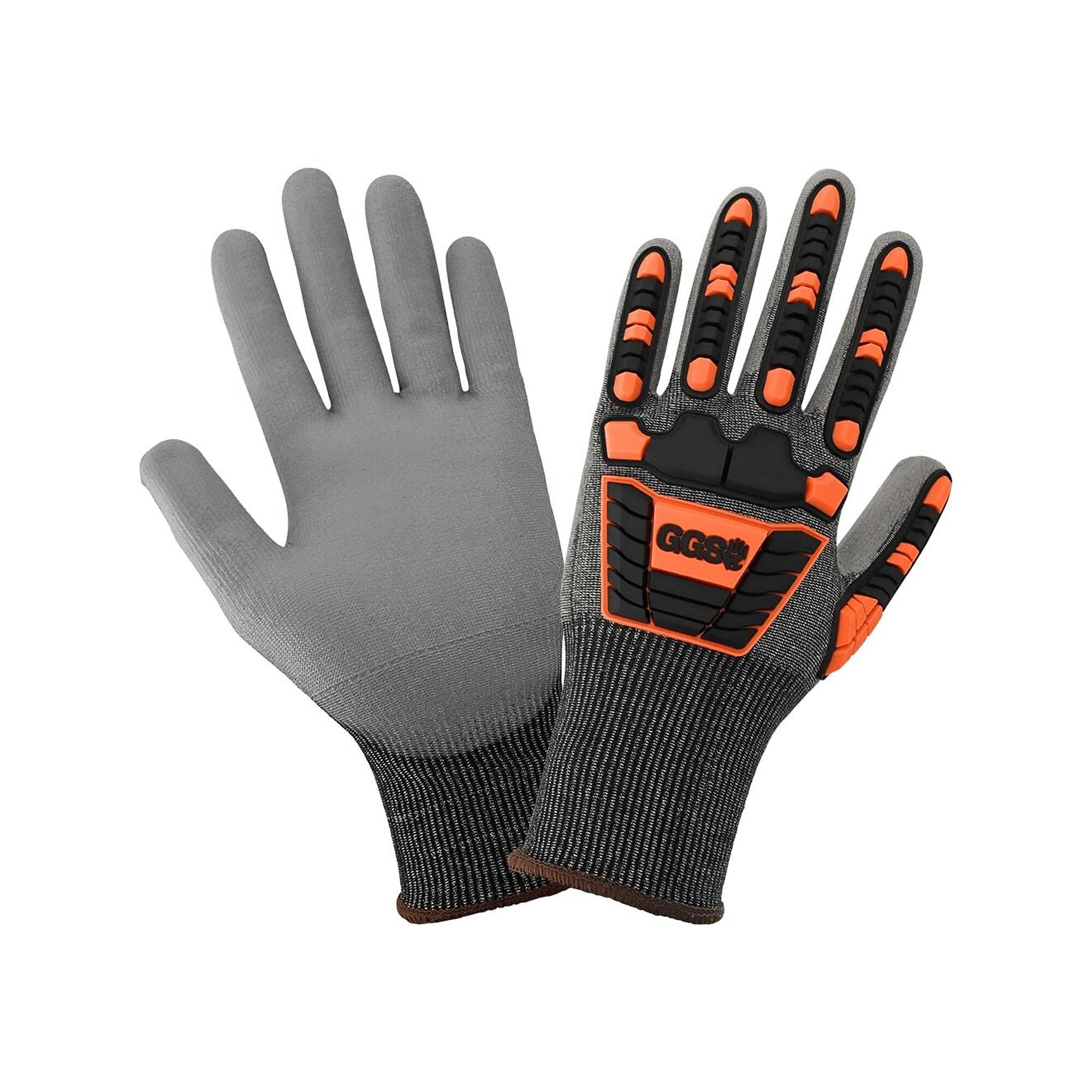 Global Glove 18ga UHMWPE, PU Coated, A5 Cut Resistant Gloves - 12 Pairs